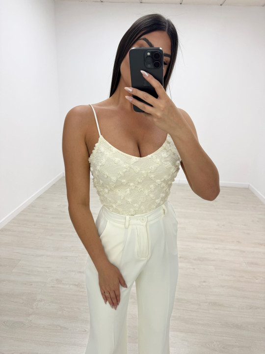 TOP FLOR VOLUMEN BEIGE TOP FLOR VOLUMEN BEIGE